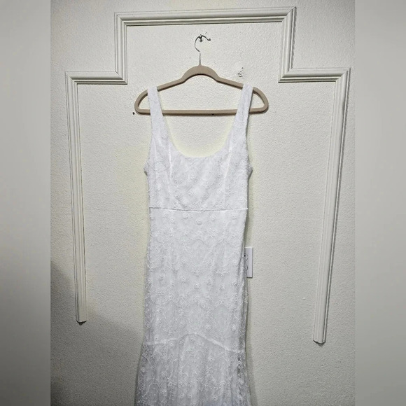 Lulus Eternity of Romance White Embroidered Mermaid Maxi Dress Bridal Party Boho - Picture 7 of 12